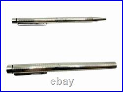 Mint SHEAFFER TARGA 1006 STERLING SILVER Fountain Ballpoint Pen Set- 14k F Nib