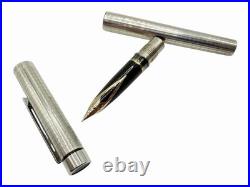Mint SHEAFFER TARGA 1006 STERLING SILVER Fountain Ballpoint Pen Set- 14k F Nib