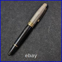 Mont Blanc 4810 Sterling/ 18k Gold Nib Hand Silver Black Fountain Pen. 925