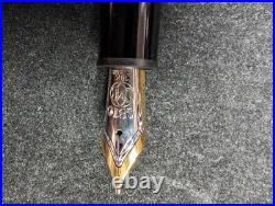 Mont Blanc 4810 Sterling/ 18k Gold Nib Hand Silver Black Fountain Pen. 925