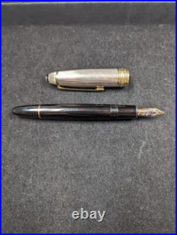 Mont Blanc 4810 Sterling/ 18k Gold Nib Hand Silver Black Fountain Pen. 925