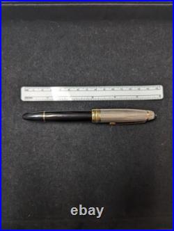 Mont Blanc 4810 Sterling/ 18k Gold Nib Hand Silver Black Fountain Pen. 925
