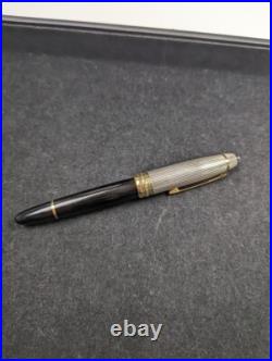 Mont Blanc 4810 Sterling/ 18k Gold Nib Hand Silver Black Fountain Pen. 925