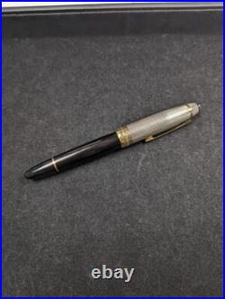 Mont Blanc 4810 Sterling/ 18k Gold Nib Hand Silver Black Fountain Pen. 925