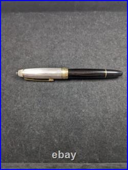 Mont Blanc 4810 Sterling/ 18k Gold Nib Hand Silver Black Fountain Pen. 925