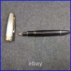 Mont Blanc 4810 Sterling/ 18k Gold Nib Hand Silver Black Fountain Pen. 925
