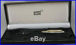 Montblanc 144 Solitaire Doue Sterling Silver & Black Fountain Pen withBox 18kt Nib