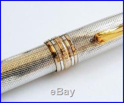 Montblanc 144s Sterling Silver Barley & Gold Fountain Pen New In Box Medium Pt