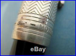 Montblanc 146 Meisterstuck Fountain Pen Sterling Silver Cap 14K Gold Nib OB OBB