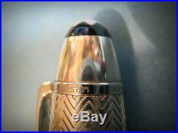 Montblanc 146 Meisterstuck Fountain Pen Sterling Silver Cap 14K Gold Nib OB OBB