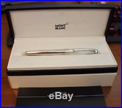 Montblanc 163 163S Solitaire PURE Sterling Silver Barley ROLLERBALL Pen New
