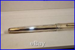 Montblanc 163 163S Solitaire PURE Sterling Silver Barley ROLLERBALL Pen New