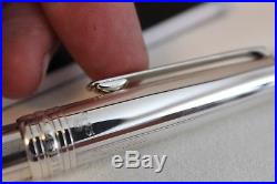 Montblanc 164 164S Solitaire PURE Sterling Silver Barley Ballpoint Pen New