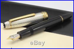 Montblanc 17313 Solitaire Sterling Silver Doue Fountain Pen 18K M Nib