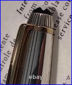 Montblanc 925 sterling silver & gold pen w pop-off top superb condition NOS VHF