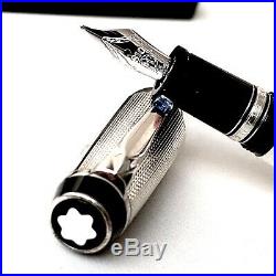 Montblanc Boheme Sterling Silver/blue 6557 Fountain Pen & Ballpoint Pen Set Box