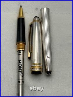 Montblanc Classic Solitaire Sterling Silver 163 Rollerball Pen-Read description