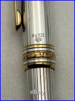 Montblanc Classic Solitaire Sterling Silver 163 Rollerball Pen-Read description