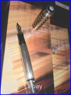 Montblanc JP MORGAN/J. P. Pierpont Fountain Pen M Sterling Silver 4810 18K New