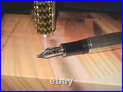 Montblanc JP MORGAN/J. P. Pierpont Fountain Pen M Sterling Silver 4810 18K New