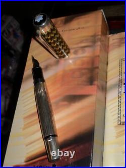 Montblanc JP MORGAN/J. P. Pierpont Fountain Pen M Sterling Silver 4810 18K New