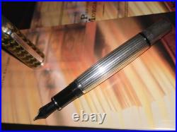 Montblanc JP MORGAN/J. P. Pierpont Fountain Pen M Sterling Silver 4810 18K New