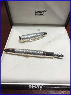 Montblanc Meisterstruck Solitaire Martele Sterling Silver LeGrand Fountain Pen