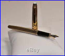 Montblanc Meisterstuck 144SP Solitaire Sterling Silver Pinstripe Fountain Pen