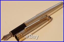 Montblanc Meisterstuck 144S Solitaire Sterling Silver Pinstripe Fountain Pen. M