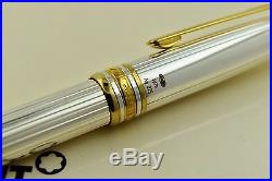 Montblanc Meisterstuck 144S Solitaire Sterling Silver Pinstripe Fountain Pen M