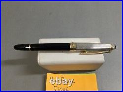 Montblanc Meisterstuck Doue Sterling Silver 925 Black Ballpoint Pen Working Ink