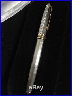 Montblanc Meisterstuck Fountain Pen 144S Solitaire Barley STERLING SILVER