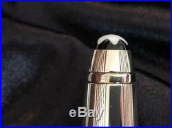 Montblanc Meisterstuck Fountain Pen 144S Solitaire Barley STERLING SILVER F Nib