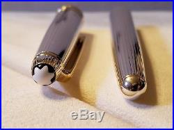 Montblanc Meisterstuck Solitaire 144S Sterling Silver Pinstripe Fountain Pen M