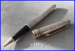 Montblanc Meisterstuck Solitaire 925 Sterling Pinstripe Ballpoint Pen Engraved
