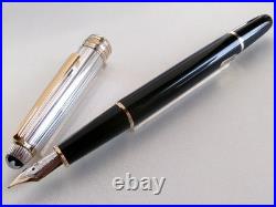 Montblanc Meisterstuck Solitaire Doue 1441 Fountain Pen Sterling Silver Cap Name