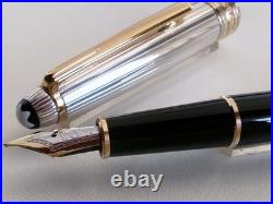 Montblanc Meisterstuck Solitaire Doue 1441 Fountain Pen Sterling Silver Cap Name