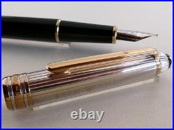 Montblanc Meisterstuck Solitaire Doue 1441 Fountain Pen Sterling Silver Cap Name