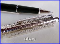 Montblanc Meisterstuck Solitaire Doue 163 Rollerball Pen Sterling Silver Barley