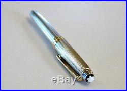 Montblanc Meisterstuck Solitaire Fountain Pen In Sterling Silver 925 / 18k Nib