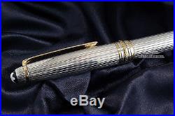 Montblanc Meisterstuck Solitaire Pinstripe Sterling Silver Ballpoint Pen 146