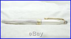 Montblanc Meisterstuck Solitaire Pinstripe Sterling Silver Fountain Pen