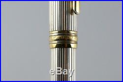 Montblanc Meisterstuck Solitaire Pinstripe Sterling Silver Fountain Pen-146. NEW