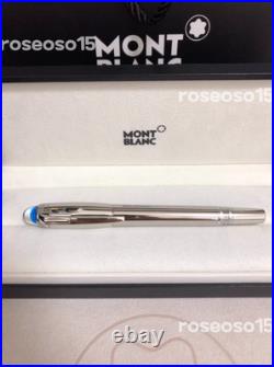 Montblanc Meisterstuck Solitaire Silver StarWalker SpaceBlue Fountain Pen New