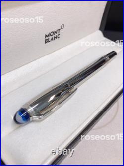 Montblanc Meisterstuck Solitaire Silver StarWalker SpaceBlue Fountain Pen New