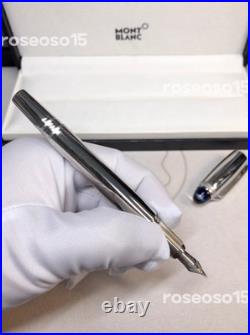 Montblanc Meisterstuck Solitaire Silver StarWalker SpaceBlue Fountain Pen New