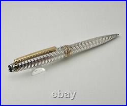 Montblanc Meisterstuck Solitaire Sterling Silver 164 Gold Trim Ballpoint Pen