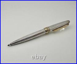 Montblanc Meisterstuck Solitaire Sterling Silver 164 Gold Trim Ballpoint Pen