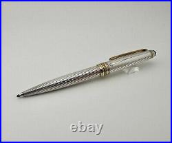 Montblanc Meisterstuck Solitaire Sterling Silver 164 Gold Trim Ballpoint Pen