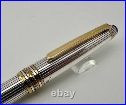 Montblanc Meisterstuck Solitaire Sterling Silver 164 Gold Trim Ballpoint Pen